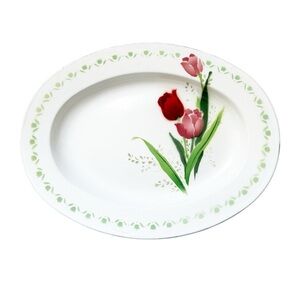 Vintage Bumper Harvest Enamel Floral Platter Cottage-Core Bundle & Save